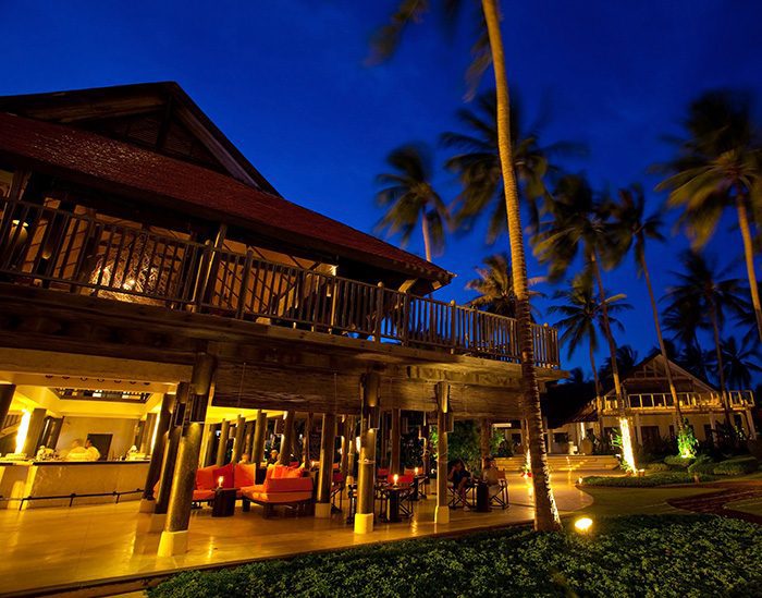resort at night in Thailand